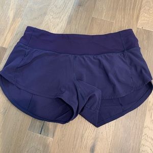 Purple lululemon speed up shorts